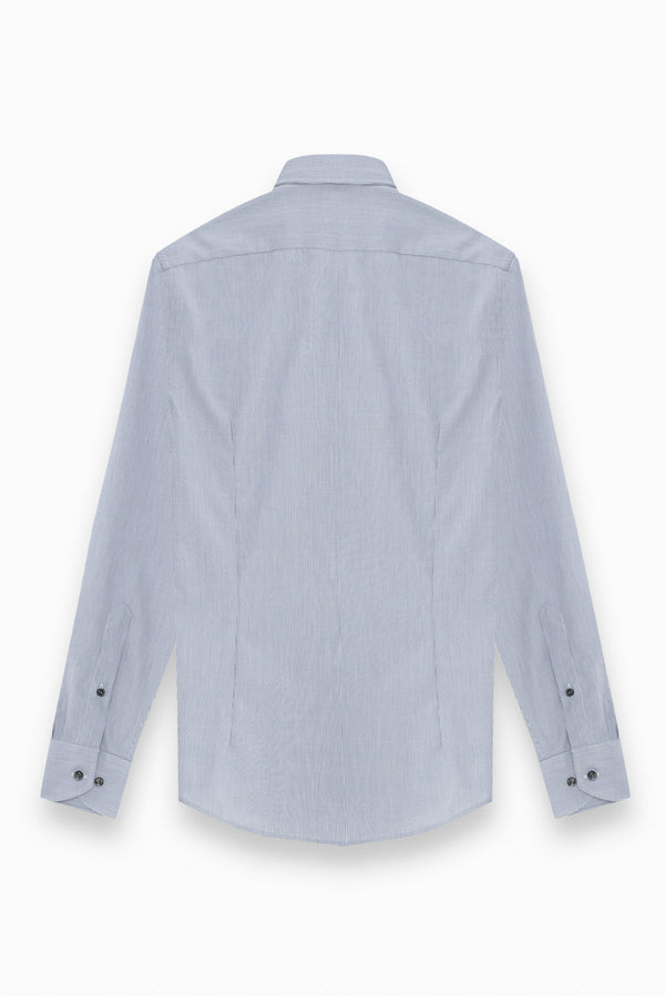 Chemise Homme Flavio Popelin Blanc Bleu Sans repassage