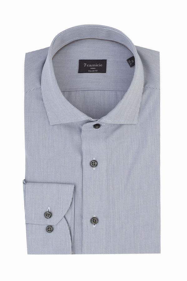 Camicia Uomo Flavio Popelin Bianco Blu No Stiro