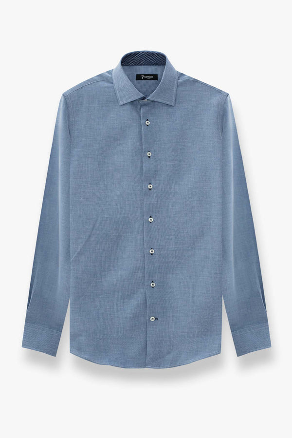 Camicia Uomo Firenze Sport Jacquard Blu Bianco