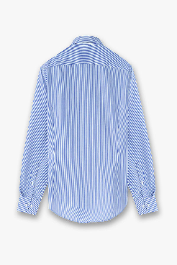 Camisa Hombre Firenze Popelin Azul Blanco Sin plancha