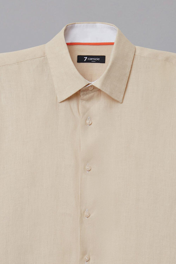 Chemise Homme Adriano Sport Lin Beige