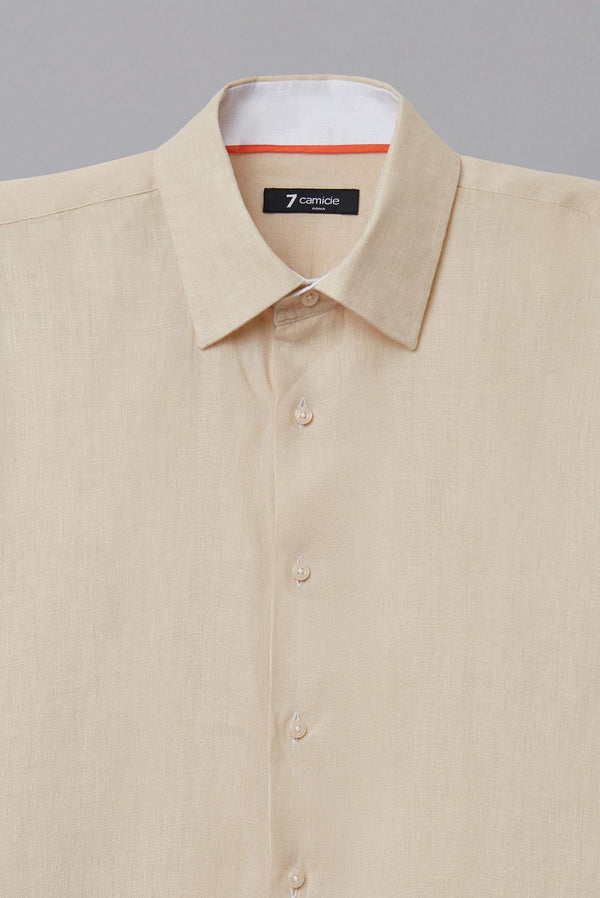 Camicia Uomo Adriano Sport Lino Beige
