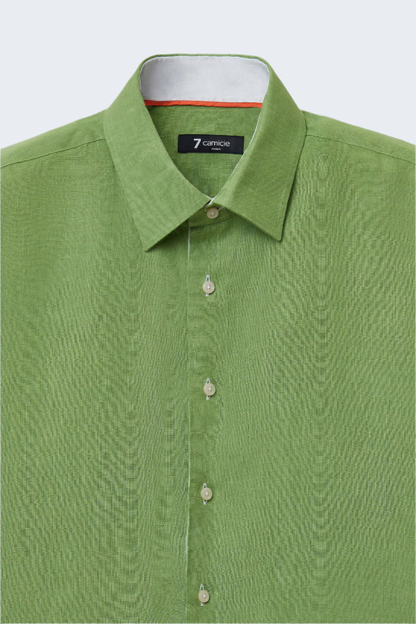 Camicia Uomo Adriano Sport Lino Verde