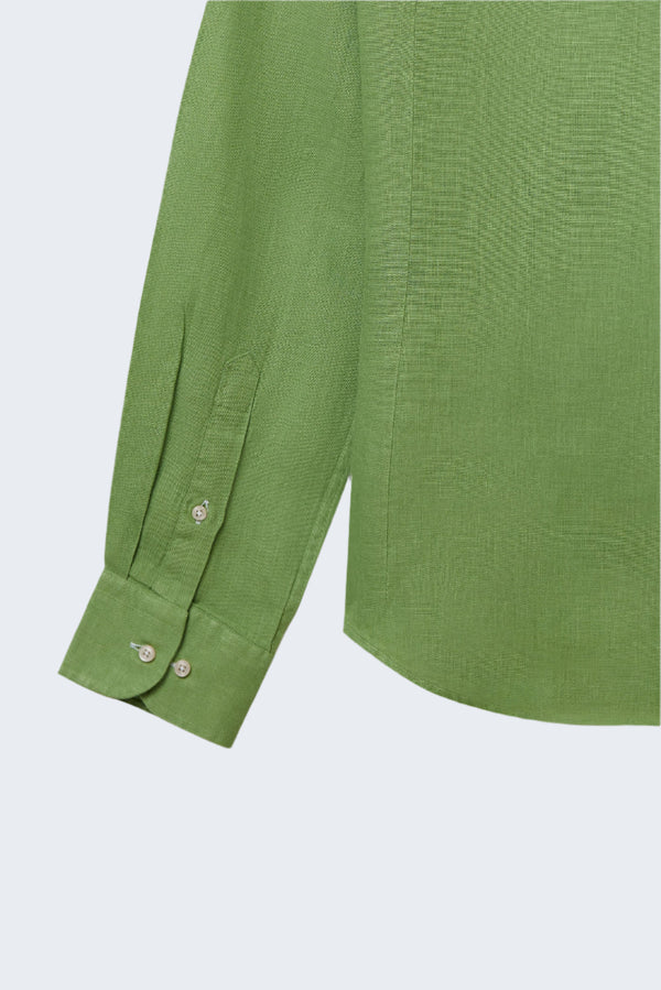 Camicia Uomo Adriano Sport Lino Verde
