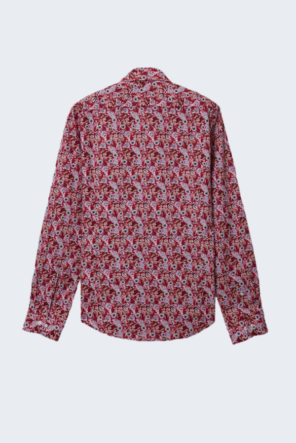 Camisa Hombre Adriano Sport Popelin Rojo Blanco