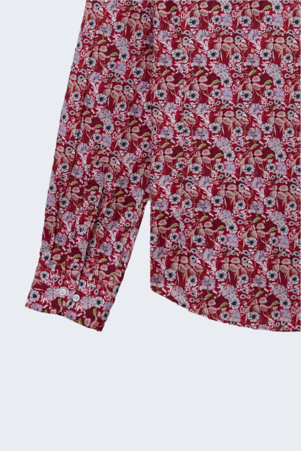 Camisa Hombre Adriano Sport Popelin Rojo Blanco