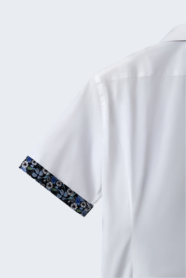 Camicia Uomo Manica Corta Giotto Iconic Popelin Stretch Bianco