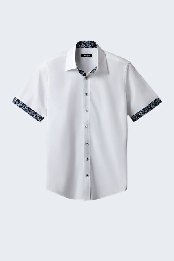 Camicia Uomo Manica Corta Giotto Iconic Popelin Stretch Bianco