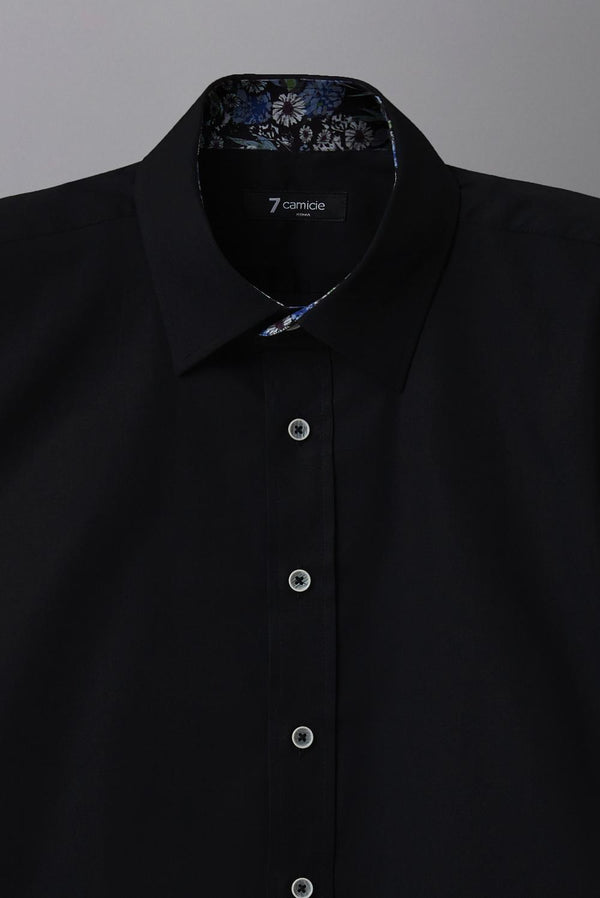 Chemise Homme Manche Courte Giotto Iconic Popelin Stretch Noir