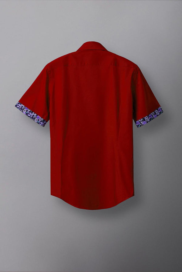 Camisa Hombre Manga corta Giotto Iconic Popelin Stretch Rojo