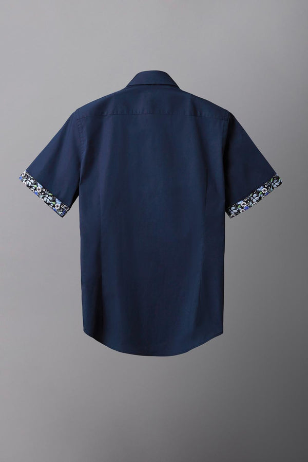 Camicia Uomo Manica Corta Giotto Iconic Popelin Stretch Blu