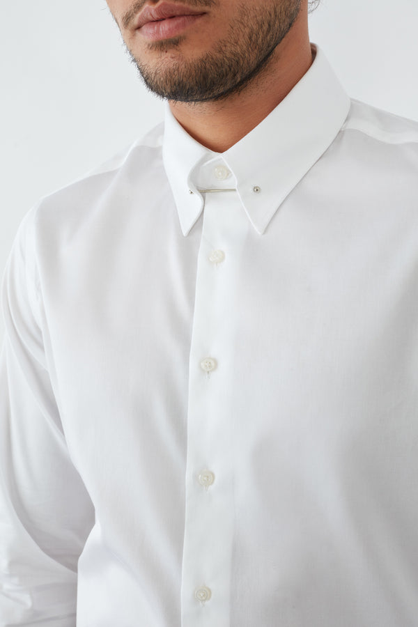 Romeo Essential Satin Man Shirt White