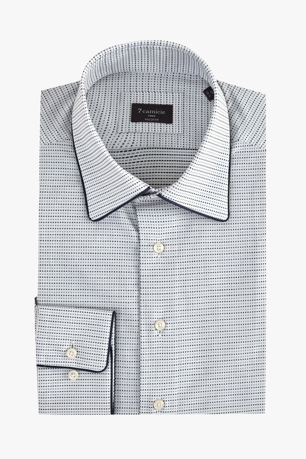 Chemise Homme Jacquard Blanc Noir