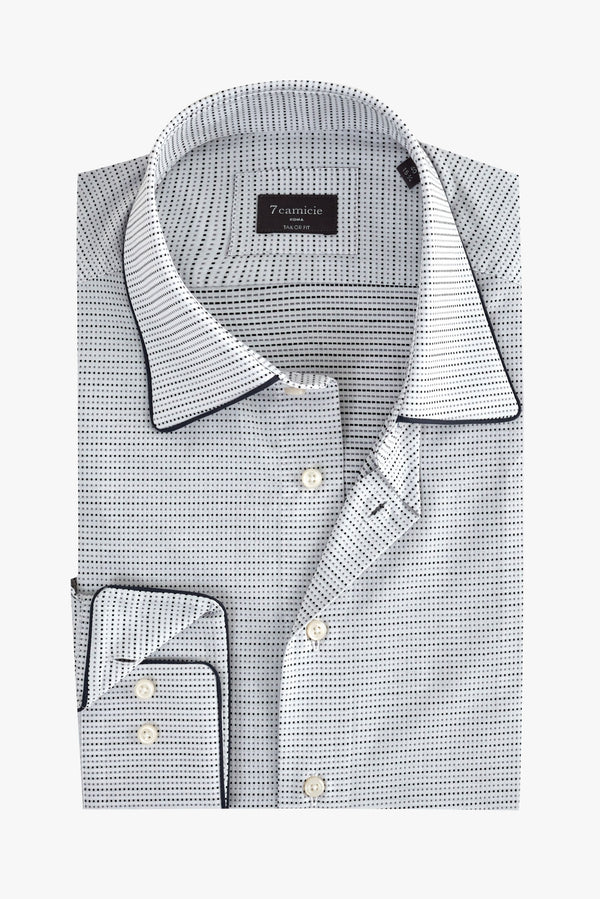 Chemise Homme Jacquard Blanc Noir