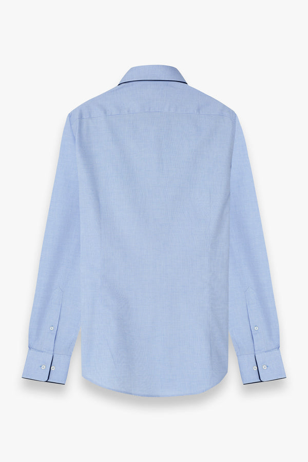 Essential Jaquard Man Shirt Light Blue White