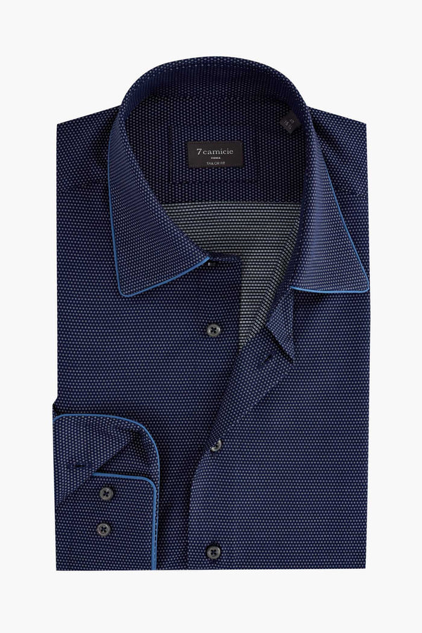 Chemise Homme Jacquard Bleu Blanc