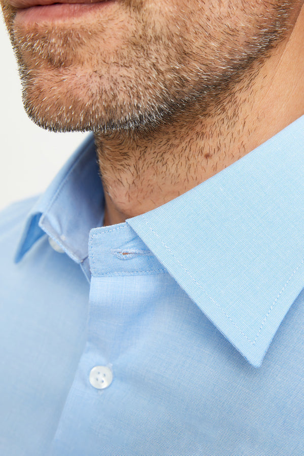 Romeo Essentials Cotton Man Shirt Light Blue