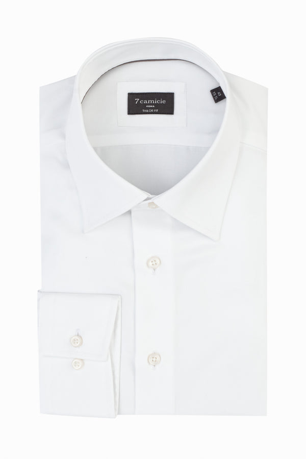 Chemise Homme Mattia Essential Satin Blanc Sans repassage