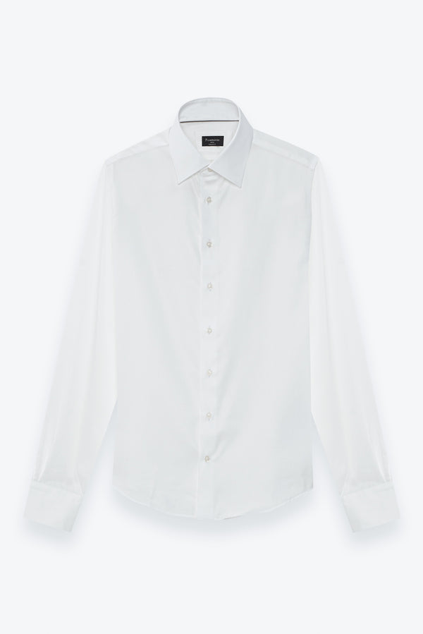 Camicia Uomo Mattia Essential Satin Bianco No Stiro