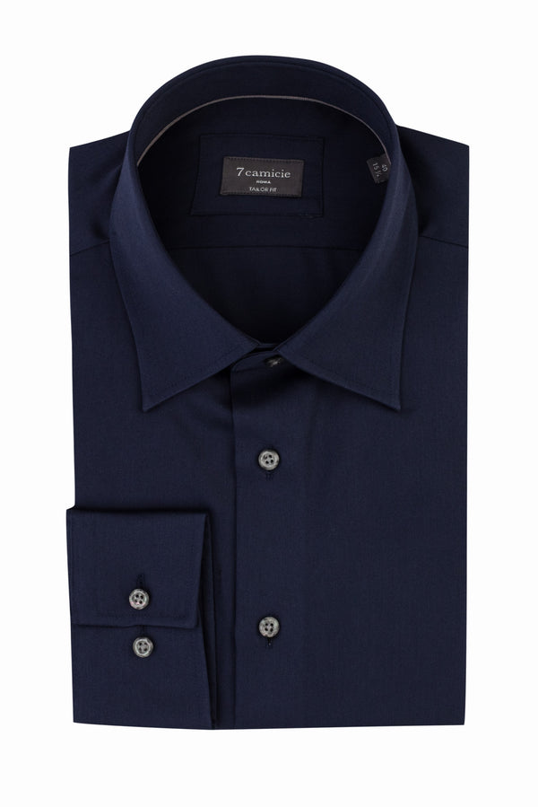 Mattia Essential Herren Hemd Satin Blau Buegelfreie