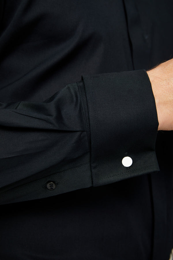 Chemise Homme Milano Popelin Stretch Noir