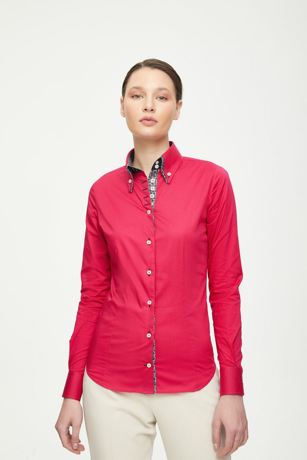 Camisa Mujer Elena Iconic Popelin Stretch Rosa