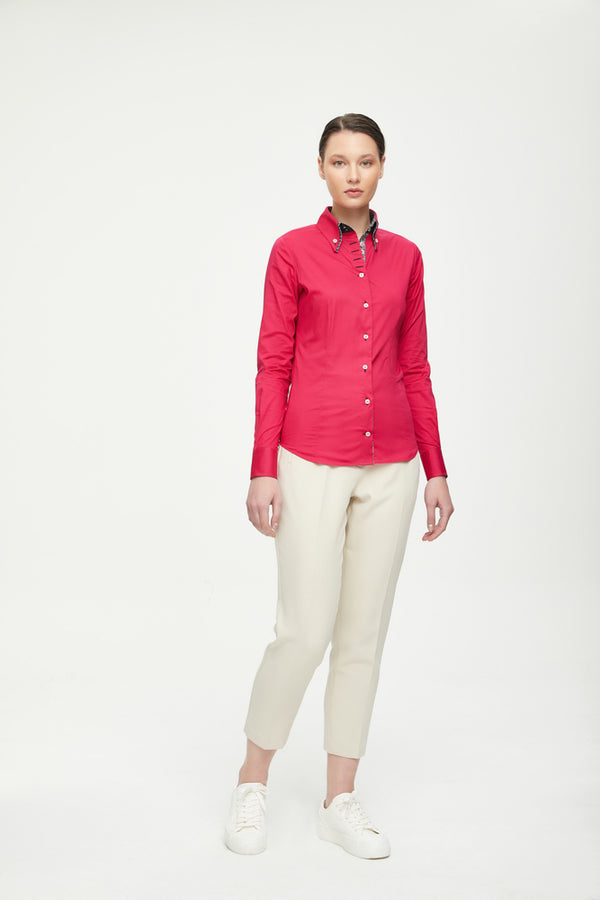 Elena Iconic Damen Hemd Poplin Stretch Rosa