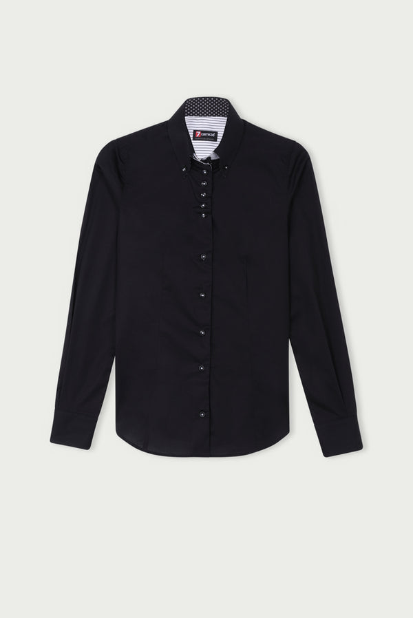 Camisa Mujer Silvia Iconic Popelin Stretch Negro