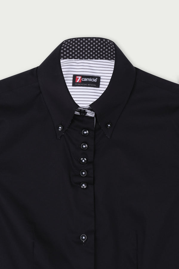 Camisa Mujer Silvia Iconic Popelin Stretch Negro