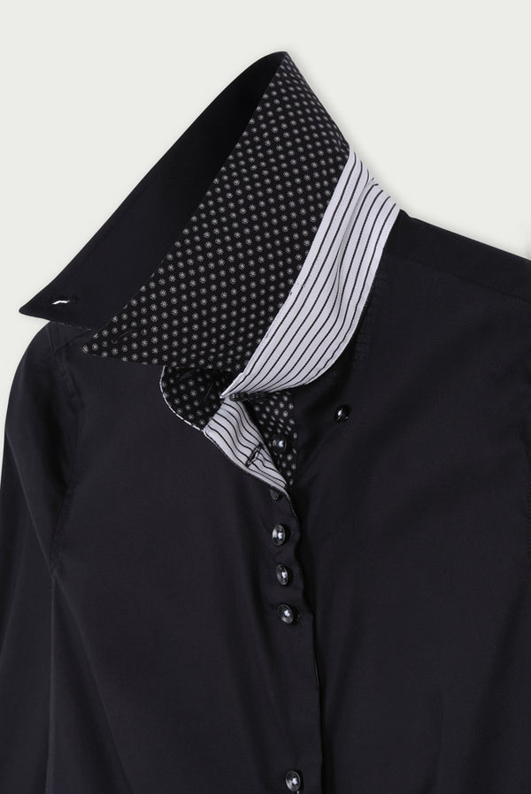 Camisa Mujer Silvia Iconic Popelin Stretch Negro