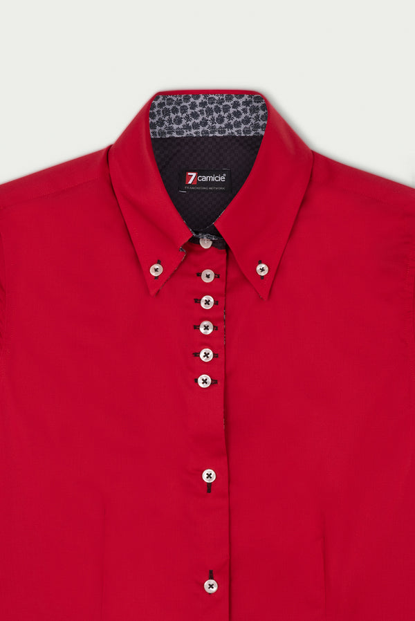 Camisa Mujer Silvia Iconic Popelin Stretch Rojo