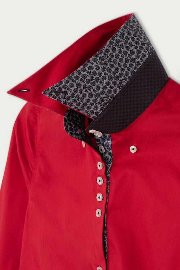 Camisa Mujer Silvia Iconic Popelin Stretch Rojo