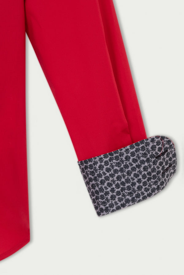 Camisa Mujer Silvia Iconic Popelin Stretch Rojo