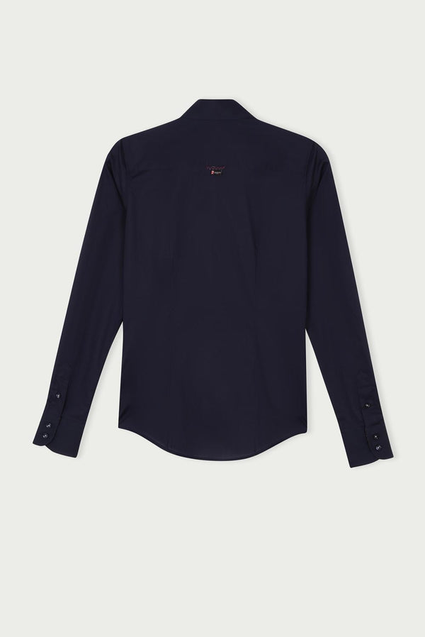 Silvia Iconic Damen Hemd Poplin Stretch Blau
