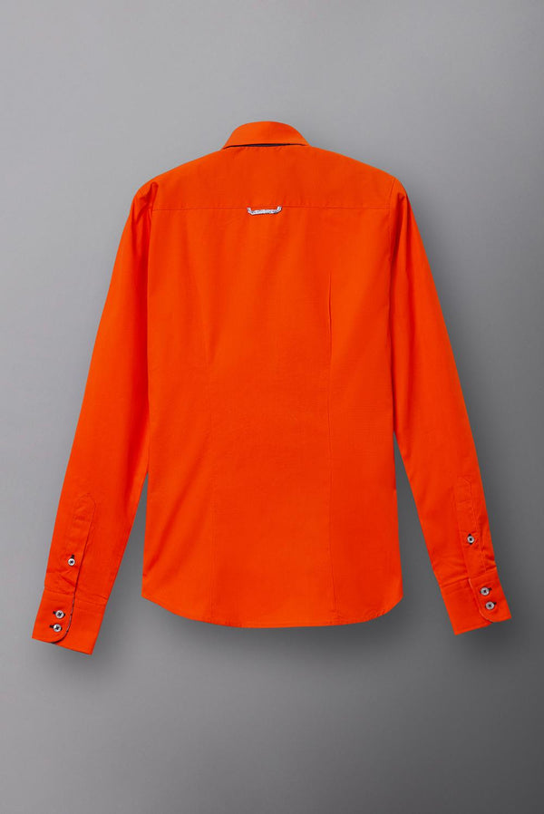 Camisa Mujer Silvia Iconic Popelin Stretch Naranja