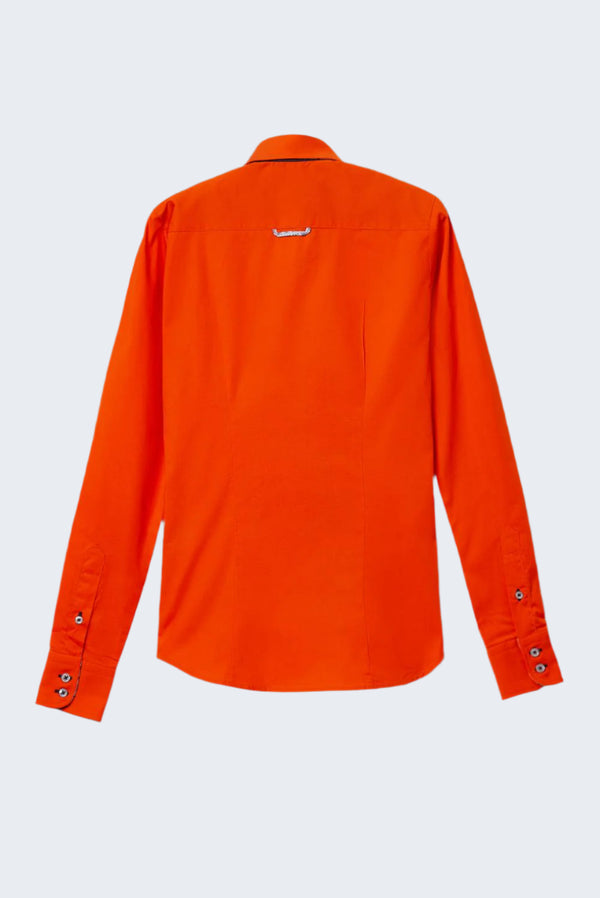 Camisa Mujer Silvia Iconic Popelin Stretch Naranja