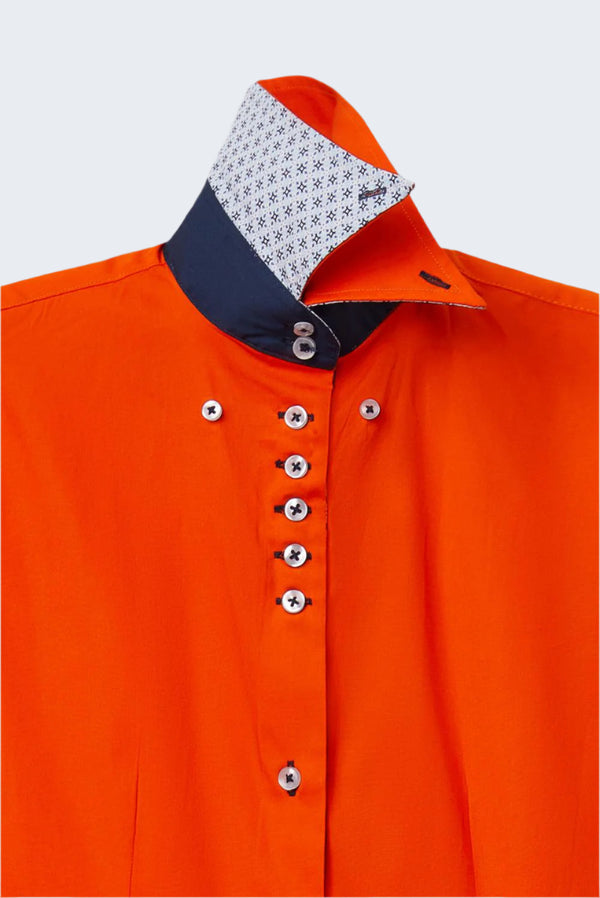 Camisa Mujer Silvia Iconic Popelin Stretch Naranja
