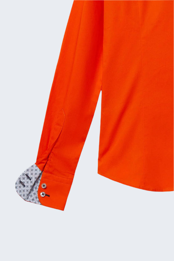Camisa Mujer Silvia Iconic Popelin Stretch Naranja
