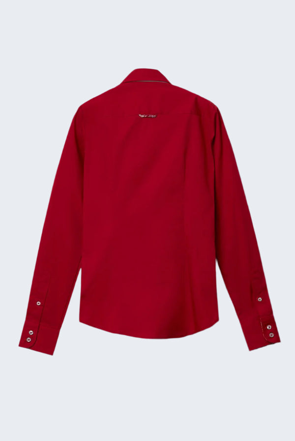 Silvia Iconic Damen Hemd Poplin Stretch Rot