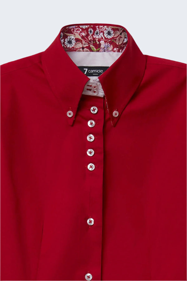Silvia Iconic Damen Hemd Poplin Stretch Rot