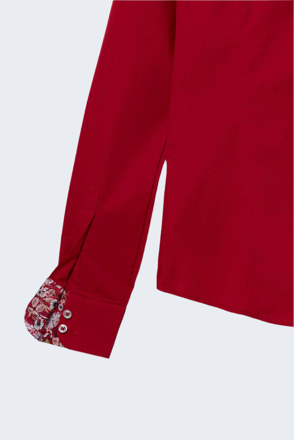 Silvia Iconic Damen Hemd Poplin Stretch Rot