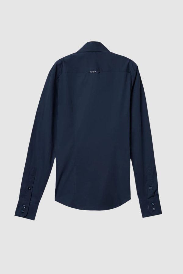 Camisa Mujer Silvia Iconic Popelin Stretch Azul