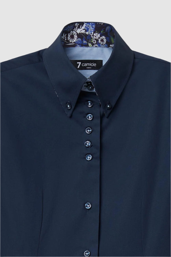 Camisa Mujer Silvia Iconic Popelin Stretch Azul