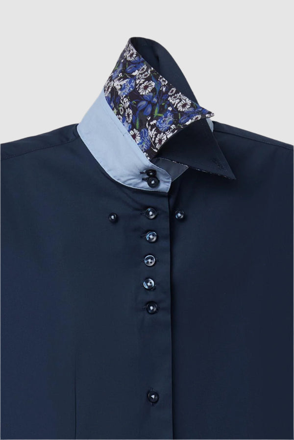 Camisa Mujer Silvia Iconic Popelin Stretch Azul