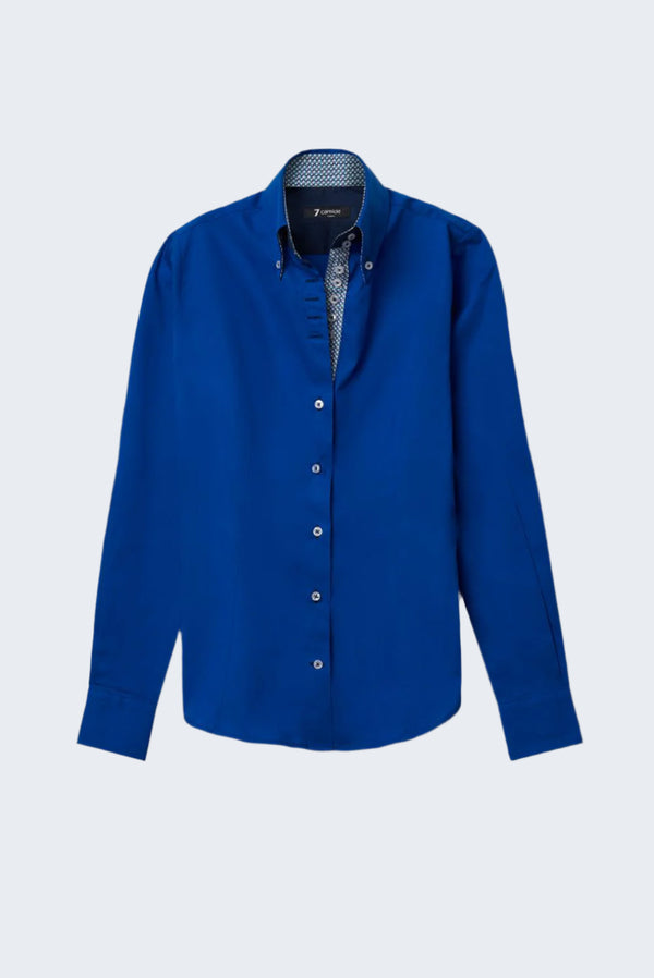Chemise Femme Silvia Iconic Popelin Stretch Bleu marine