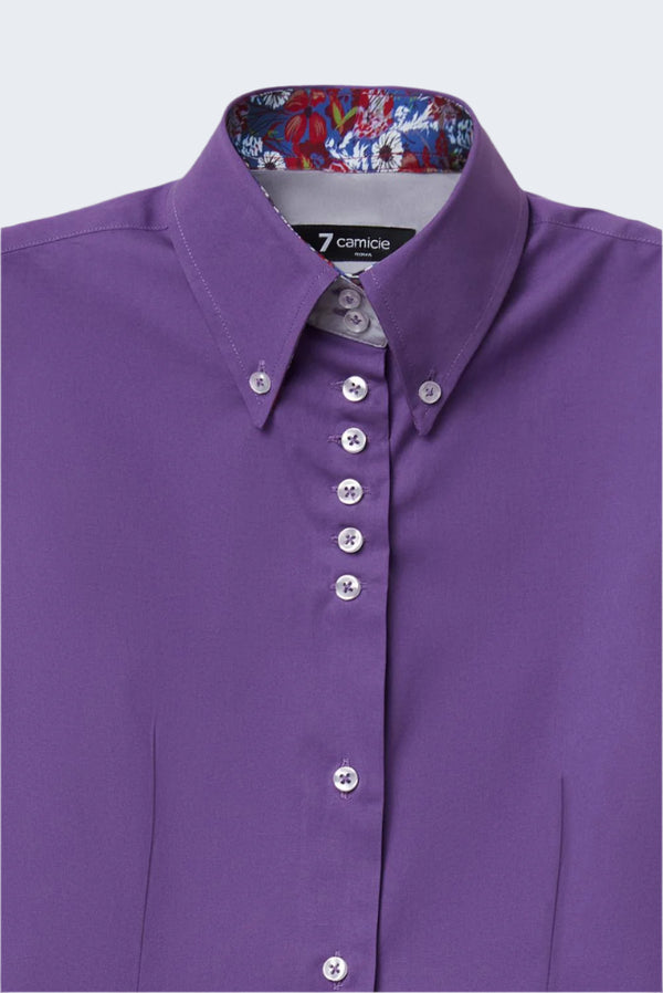 Chemise Femme Silvia Iconic Popelin Stretch Violet