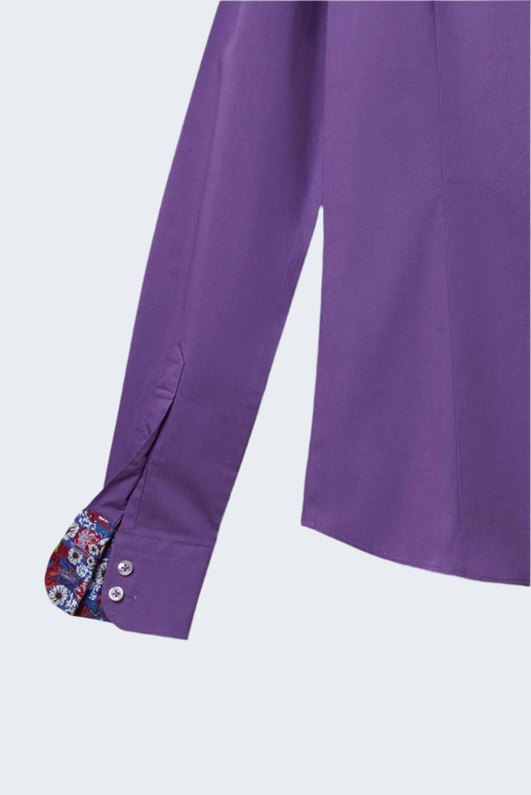 Chemise Femme Silvia Iconic Popelin Stretch Violet