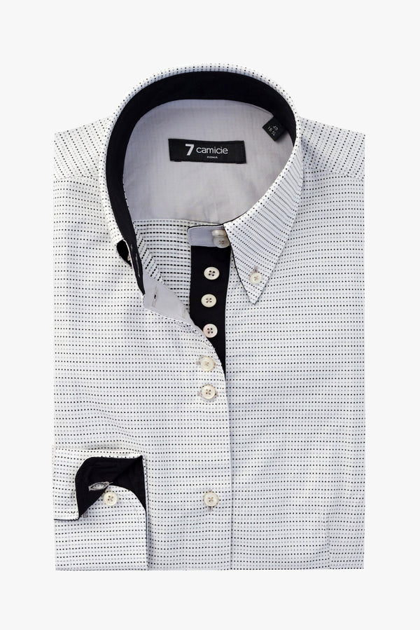 Chemise Femme Silvia Iconic Jacquard Blanc Noir