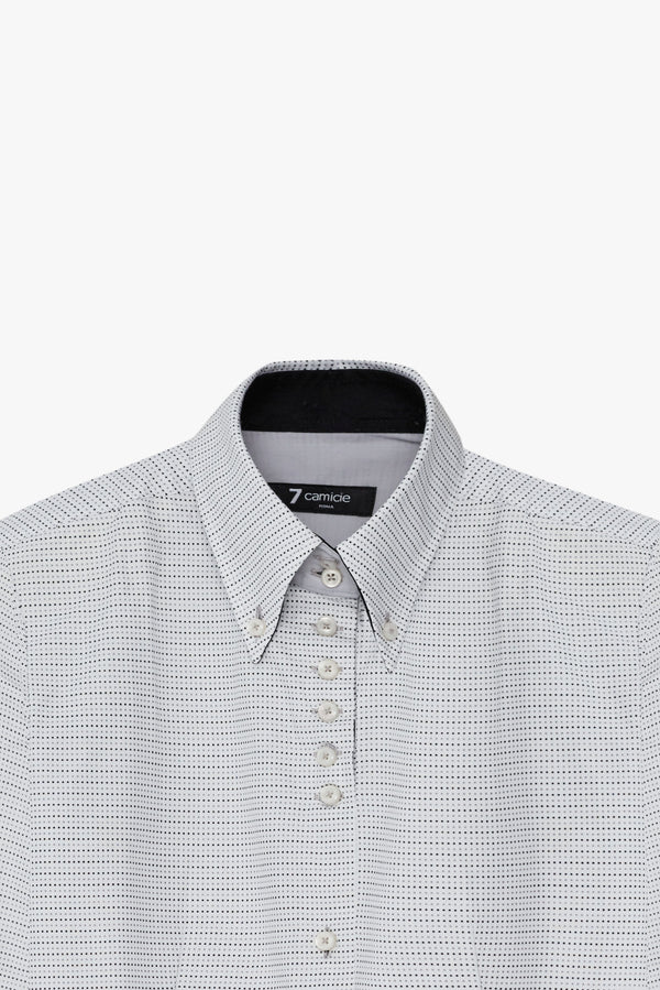 Chemise Femme Silvia Iconic Jacquard Blanc Noir