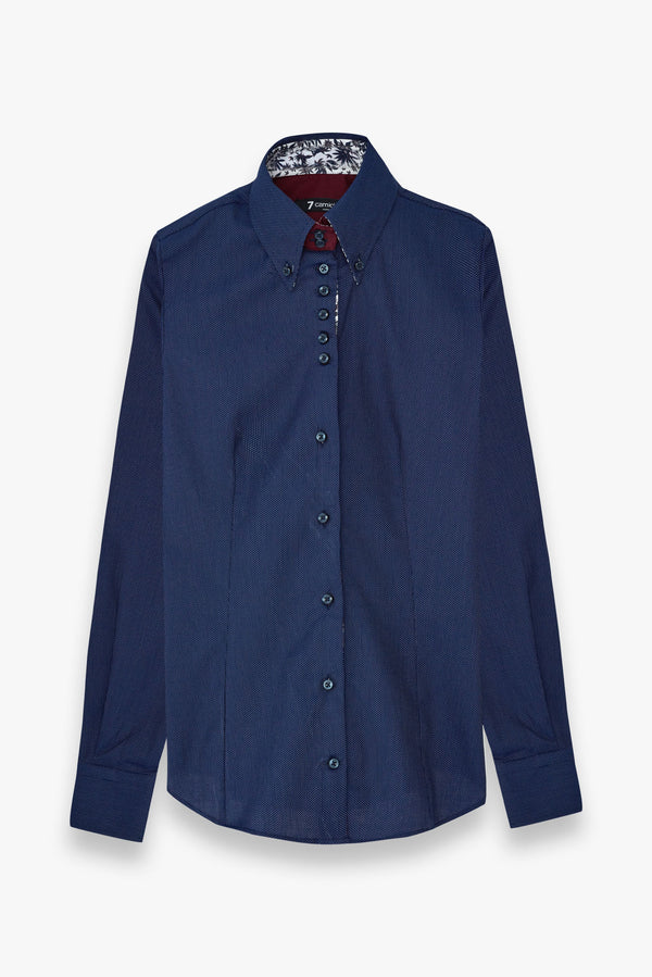 Silvia Iconic Poplin Women Shirt Blue White